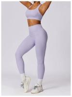Conjunto de Yoga para Mujer en Rosa Traje Deportivo de Gimnasio con Leggings de Cintura Alta y Sujetador Deportivo de Espalda Cruzada Ropa de Yoga para Mujer Material Exterior de Nylon Adecuado para Primavera/Verano - details 16