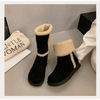 Botas de mujer de punta redonda de felpa,tacón alto,elegantes,invierno - details 28
