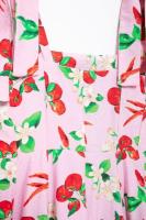 TRAFZA-Vestido corto sin hombros con estampado de frutas para mujer, minivestido elegante con cremallera, informal, con lazo, sin mangas, Verano - details 13