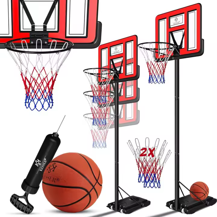 Canasta de Baloncesto Premium Base de Ruedas Incluida Altura Ajustable de 230 a 305cm - 1