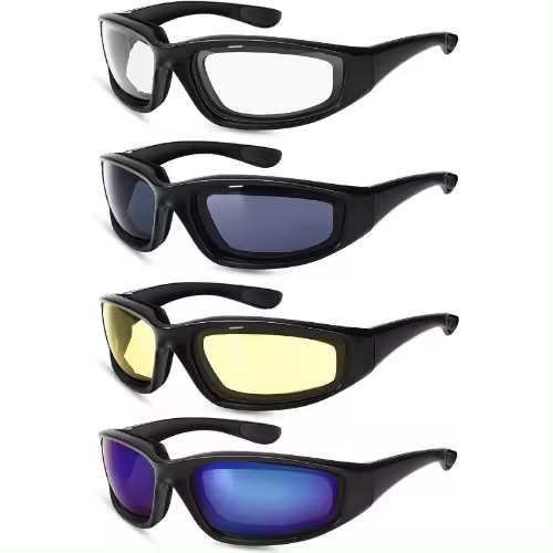4 gafas de sol deportivas a prueba de viento para ciclismo, con visión nocturna, para montar en moto, bicicleta y actividades al aire libre. - 1