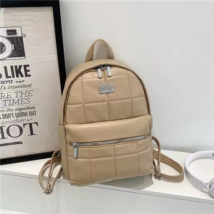 Mochila de Cuero Suave Versátil Retro Nueva Edición Coreana 2024 Bolso de Viaje de Moda Prism para Mujeres - 1