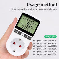Medidor de potencia de CA, voltímetro Digital LCD, vatímetro de consumo, medidor de energía eléctrica, Monitor Analizador de coste KWH, enchufe de la UE - details 4