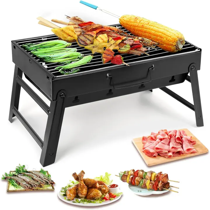 Parrilla BBQ Plegable Portátil Ligera para Picnics Camping en Jardín Material de Aluminio/ Aleación Tipo de Parrilla Anti-rasguños Acabado Lacado - 1