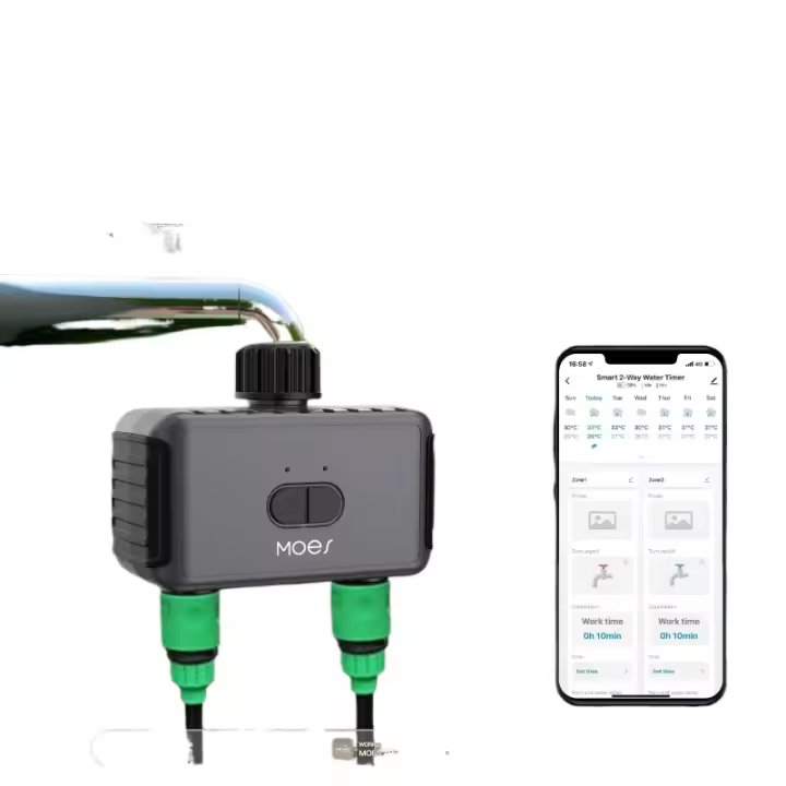 Aspersor de jardín inteligente con Bluetooth, temporizador bidireccional, filtro retardador de lluvia, controlador de riego automático - 1
