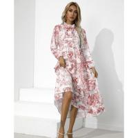 Vestidos elegantes y bonitos estampados para mujer, vestido suelto de manga larga con cuello redondo, nueva promoción - details 1