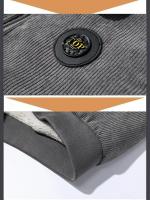 Chaqueta de algodón de línea de PANA con cremallera para hombre, cuello levantado, tendencia de negocios, ocio, a prueba de frío, engrosada, Color sólido, nueva - details 7