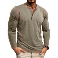 Sudadera de hombre Camiseta de manga larga de hombre Camisa Henley de hombre Top de cuatro botones - details 8