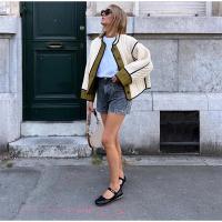 Abrigos acolchados de retazos para mujer, chaqueta con cuello redondo y bolsillo de una sola botonadura, ropa de calle informal - details 15
