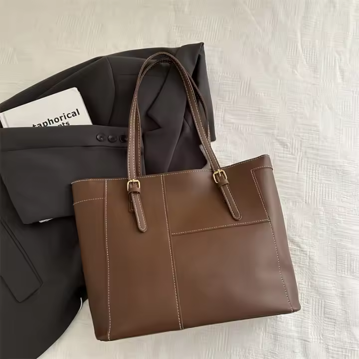 Bolso de mujer con textura de gran capacidad para ir al trabajo, moda de primavera, nueva moda, bolso Retro de un solo hombro, bolso de mano para axila para mujer 2025 - 1