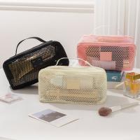 Bolsa de cosméticos de malla de Color sólido, organizador de cosméticos transparente y ligero, bolsa de almacenamiento de artículos de tocador de mano para teléfonos móviles - details 8