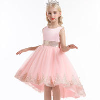 Vestido de niña elegante y moderno para princesa, con cola de malla y flores, ideal para presentaciones de piano. - details 16