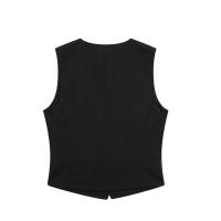 TRAFZA-Chaleco informal de lino y algodón para mujer, prenda de vestir con cuello en V, elegante, sin mangas, para verano - details 4