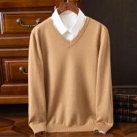 Suéter grueso de Cachemira para Hombre, ropa clásica cálida con cuello en V, Jersey de otoño e invierno, 4XL - details 15