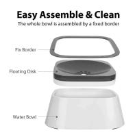 Fuente de agua para perros alimentador lento de agua antiderrame o sin derrames automático antisalpicaduras cuenco para mascotas - details 1
