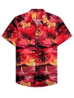 Verano hawaiano impreso en 3D con plantas coloridas y ropa de mujer, camisa de manga corta de playa, informal de moda para hombre - details 6