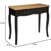 Mueble Consola de 2 cajones de Madera Negra de 78 cm de Altura, cm - details 7