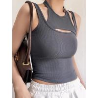 Mini Chaleco Deportivo de Verano Top Corto Asimétrico E-girl con Corsé de Punto Rico - details 4