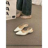 Bolso de tacón bajo sandalias de cabeza de las mujeres francés suave noche desnudo cabeza puntiaguda pequeño estilo fragante señora tacón grueso temperamento vacío zapatos individuales - details 4