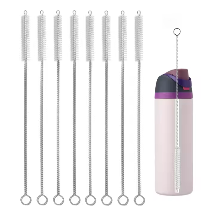 Set de 8 Cepillos de Paja Largos Ideal para Botellas de Agua, Tazas de Paja, Tubos, Alimentadores de Pájarros Equipo de Limpieza de Lavandería - 1