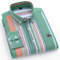 Camisas de caballo bordadas para hombre, ropa de calle de gran tamaño, 2025 algodón, Oxford, informal, manga larga, talla grande, 100% - details 20