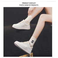 Zapatos blancos pequeños de punta baja para mujer, zapatillas con plataforma, con aumento de altura, diseño versátil - details 14