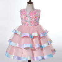 Vestido de Princesa para Niñas con Capas de Tul y Mangas Abullonadas para Boda, Presentadora o Actuación de Piano - details 3