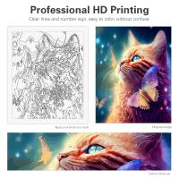 Pintura DIY RUOPOTY 40x50cm con Números para Adultos Inicio de Arte de Pared con Categoría de Paisaje Animales de Gato y Mariposa Material de Lienzo Tipo de Pintura de Propoleno Estilo Abstracto - details 0