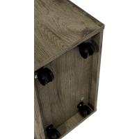 Servicio de cocina, almacenamiento, 2 estantes, 1 cesta de almacenamiento, con ruedas, cocina, sala de estar - Kitchen Wagon CW-005 - Marrón - details 15