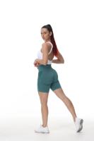 Nuevos pantalones cortos deportivos de cintura alta sin costuras con forma de sonrisa para mujer, pantalones cortos de entrenamiento de Yoga con realce, pantalones cortos sexys para correr y Fitness - details 26