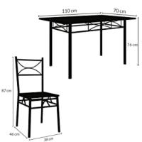Juego de comedor mesa y 4 sillas roble oscuro grupo de cocina set de comedor mueble salon mobiliario