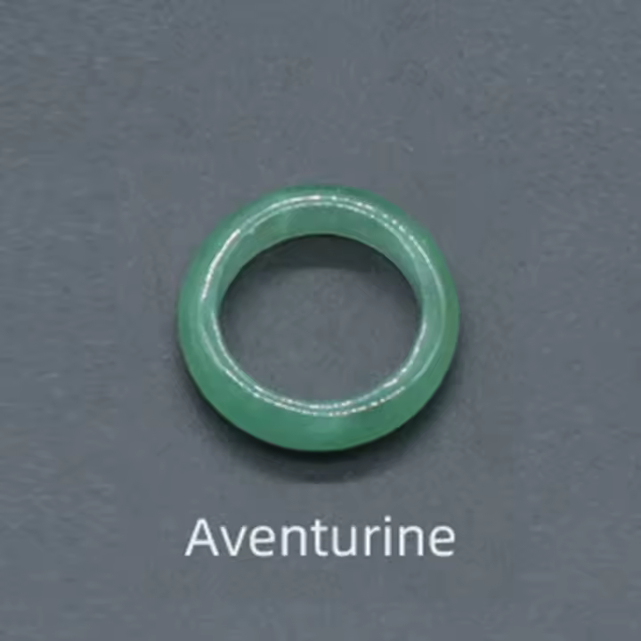 Anillo de cristal de piedra Natural para mujer y niña, joyería de Reiki, energía curativa, banda de piedras preciosas lisas, dijes redondos de Donut, regalo - 1