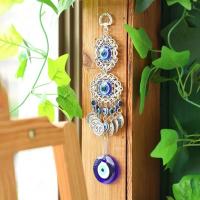 1 unidad, colgante de ojo del diablo, ojos azules de cristal de Palma de aleación, colgante de artesanía decorativa para jardín - details 4