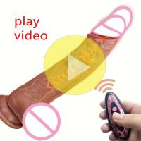 Leten-vibrador telescópico consolador Anal, masturbación vaginal, juegos para adultos, pene erótico femenino, juguetes sexuales, realista, calentado - details 0