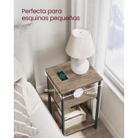 Mesa Adicional con Enchufe Mesita de Noche con 2 Tomas AC y 2 Puertos USB 30 x 34 x 58 cm - details 22