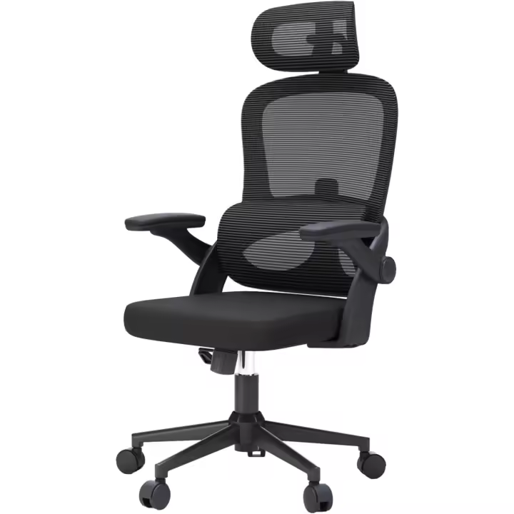 Silla ergonómica Escritorio, Silla de Oficina Grande y Alta con reposabrazos Plegables, Soporte Lumbar Ajustable Silla Escritorio, Silla Oficina ergonómica para Uso doméstico - 1