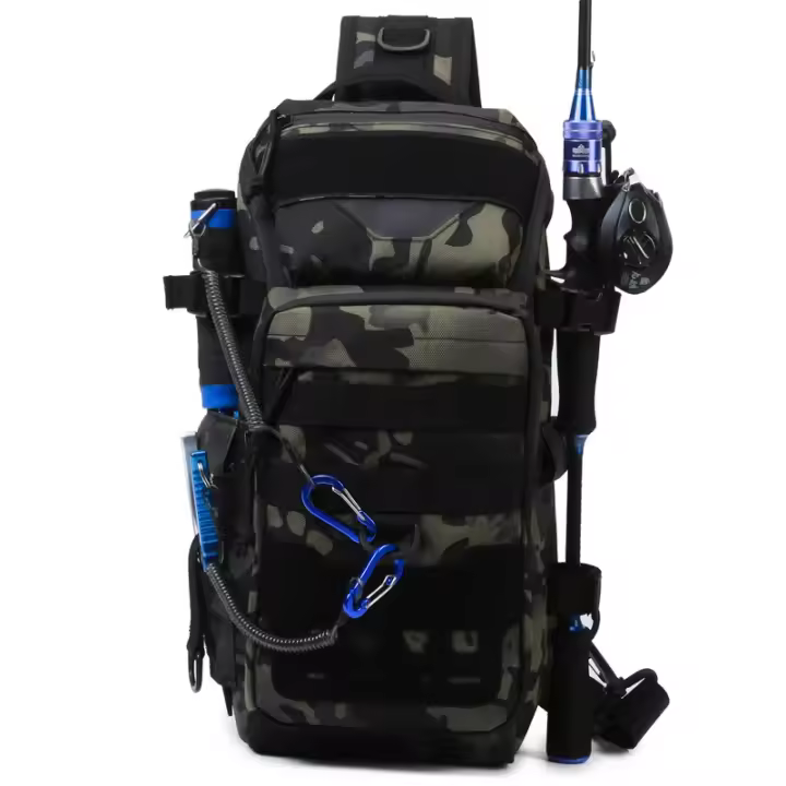 Mochila táctica de camuflaje para hombre y mujer, bolsa de cintura de pecho impermeable para deportes de pesca al aire libre, senderismo, Camping, viajes, bolsas cruzadas - 1