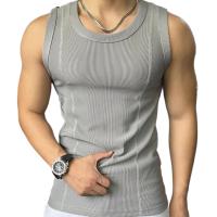 Nueva camiseta informal sin mangas para hombre, camiseta de entrenamiento físico de verano con capa elástica Base, chaleco deportivo sin mangas, camiseta para culturismo y gimnasio para hombre - details 0