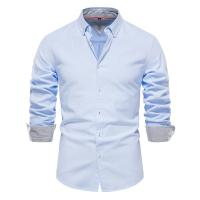 2025 nueva camisa Oxford de algodón de otoño para hombres camisas casuales de negocios sociales con botones de manga larga para hombres - details 13