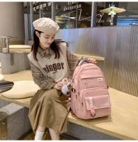 Mochila informal de gran capacidad nueva versión coreana pequeña mochila fresca y de moda Mochila japonesa simple de color sólido - details 31
