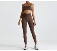 Conjunto de Yoga para Mujer Ropa Deportiva de Entrenamiento de Malla Transpirable Secado Rápido 2 Piezas Chaleco y Shorts para Correr y Modelar Espalda Material de Nylon - details 14