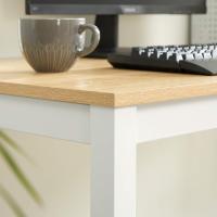 Ordenador Mesa de Estudio Mesa de Comedor 120 x 60 x 76 cm Madera Natural y Blanco LWD64N - details 4