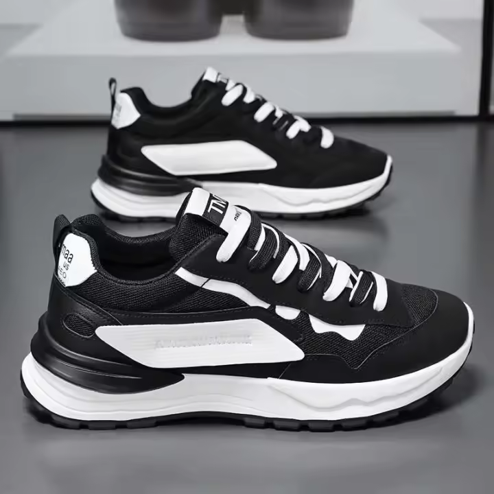 Los zapatos deportivos y de ocio de malla blanca transpirable de invierno para hombre se pueden colocar con logotipos - 1