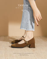 Zapatos sencillos estilo francés de tacón medio y punta cuadrada Merceditas - details 2