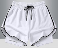 Pantalones cortos deportivos 2 en 1 para hombre, para correr rápido, gimnasio con bolsillos para exterior - details 4