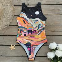 Traje de Baño de Una Pieza Impreso 2024 Talla Grande Push Up Estilo Vintage de Flor - details 56
