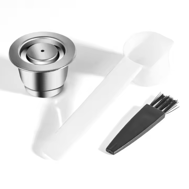 Cápsula de Café Reutilizable para Nespresso en Acero Inoxidable con Almohadilla y Anillo de Dosificación Refillable para Tazas de Espresso - 1