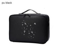 Bolso de maquillaje femenino de cuero Pu impermeable y resistente a los arañazos, estuche de maquillaje profesional de gran tamaño, Nuevo - details 1