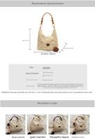 Bolso tejido de playa de vacaciones junto al mar nuevo bolso de punto hueco para mujer bolso de gran capacidad para las axilas del hombro - details 0
