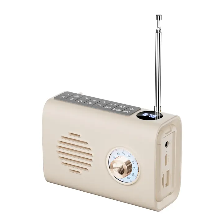 Mini FM Radio Portátil Radio Solar Altavoz Bluetooth en Aire Libre con Luz Collide Soporte Manos Libres Llamando-A - 1